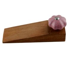 2 Pieces Lavender Crackle Ceramic Melon Wooden Door Stopper